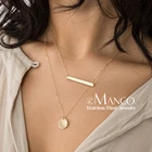 E-Manco простое многослойное ожерелье из нержавеющей стали, женское ожерелье с кулоном для монет, роскошное ювелирное украшение, подарок на выпускной
