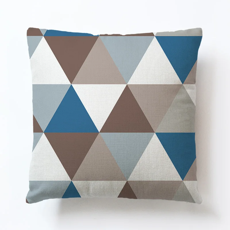 Новая хлопковая льняная наволочка с геометрическим принтом простая рисунком для
