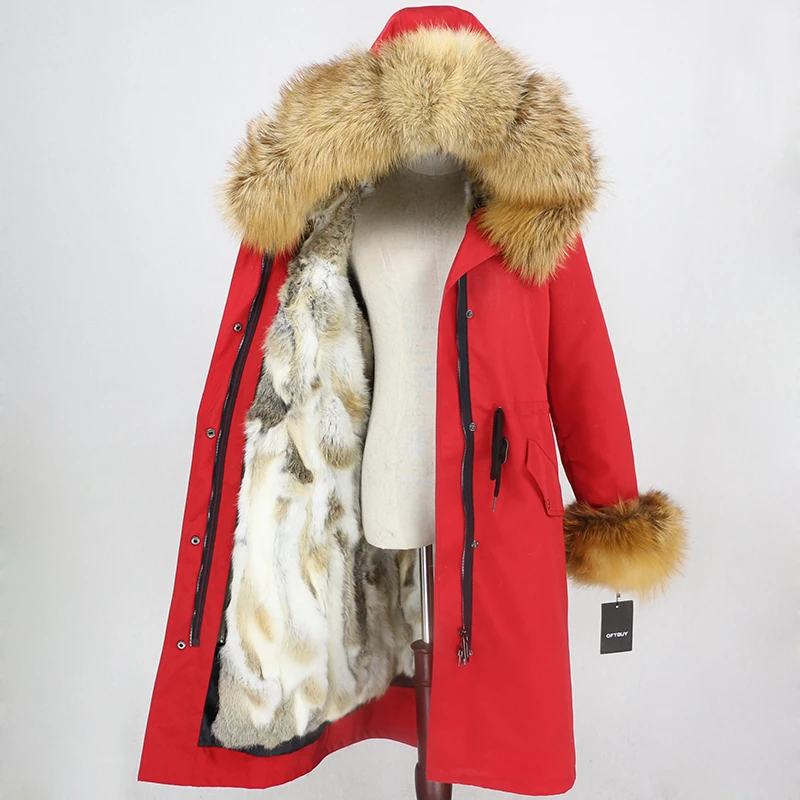 OFTBUY X-long Parka водонепроницаемое пальто натуральный мех зимняя куртка женская натуральный Лисий мех воротник капюшон манжеты подкладка из натурального кроличьего меха Повседневная
