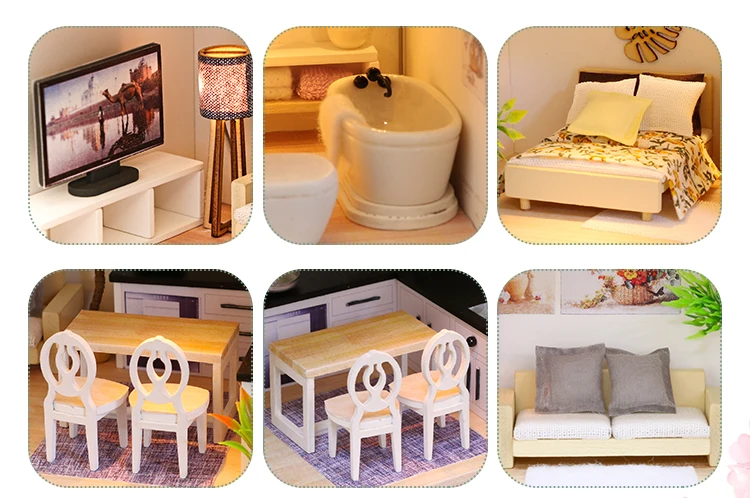 CUTEBEE DIY Кукольный дом деревянные кукольные домики миниатюрный кукольный домик мебель набор игрушек для детей Рождественский подарок M038