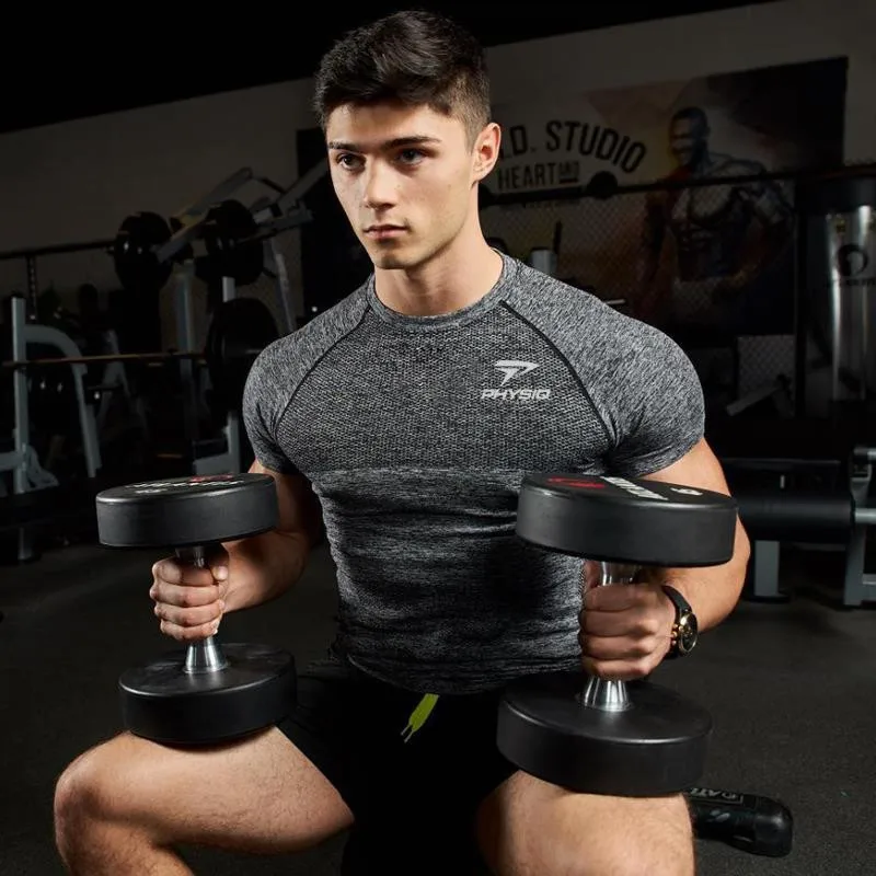 Brzk Men gyms Fitnes t shirt Skinny elasticity Bodybuilding workout Fashion shirts male Casual tee tops Brand clothing | Мужская одежда