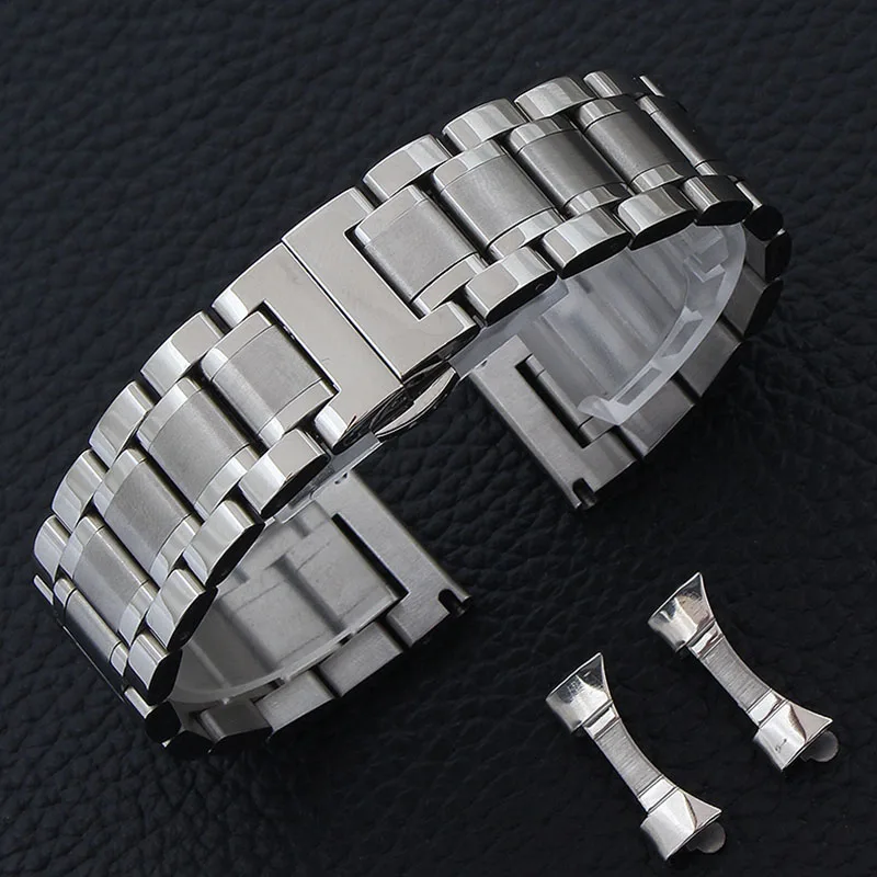 Steel black gold stainless steel strap bracelet 18mm 20mm 22mm 24mm solid metal accessories for men and women+tool | Наручные часы