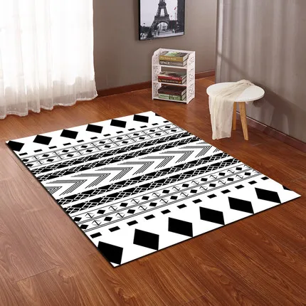 Коврики для гостиной геометрические 3D печатные ковры черно-белые полосы кофейный столик для спальни коврик для йоги нескользящий коврик Домашний декор