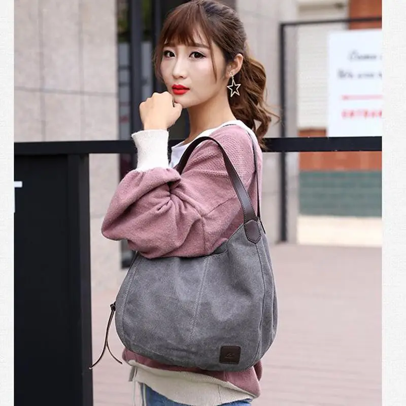 

2020 Hot Fashion Women's Handbag Cute Girl Tote Bag Lady Canvas Hobos Shoulder Bag Female Large Capacity Small Leisure Bag LL240