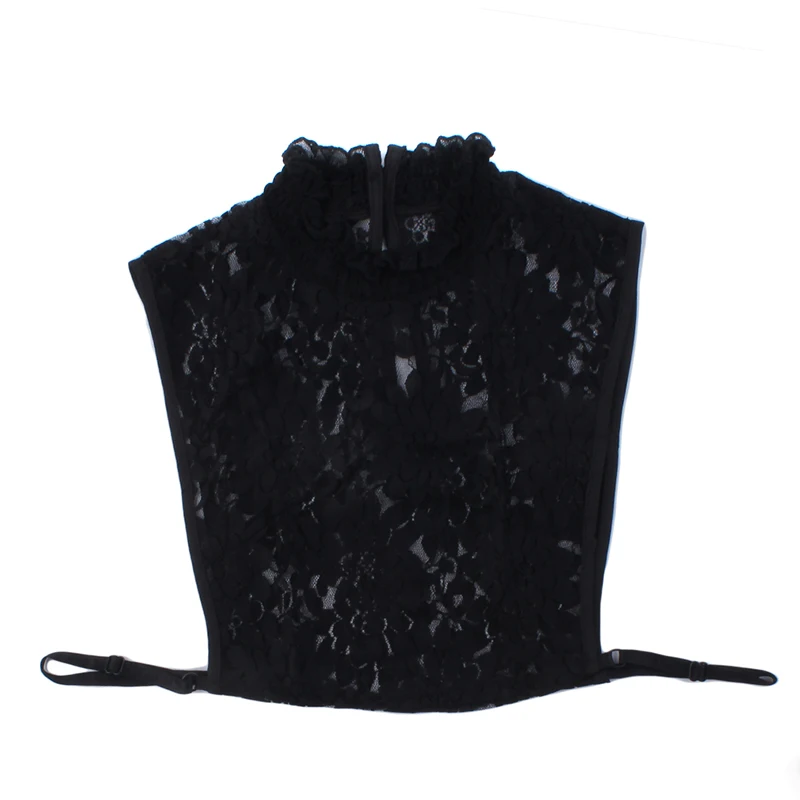 Women's Sexy Silk Shirt Fake Collar Multi-layer Lace Pleated Hollow Chrysanthemum Detachable Tie 2019 Hot |