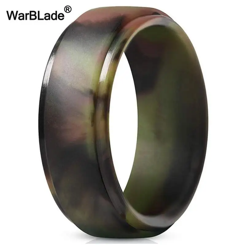 Camouflage green WarBLade, новинка, пищевое качество, FDA, силиконовые кольца для мужчин, свадебные резинки, гипоаллергенные, гибкие, антибактериальные, силиконовое кольцо на палец - Цвет основного камня: Camouflage green