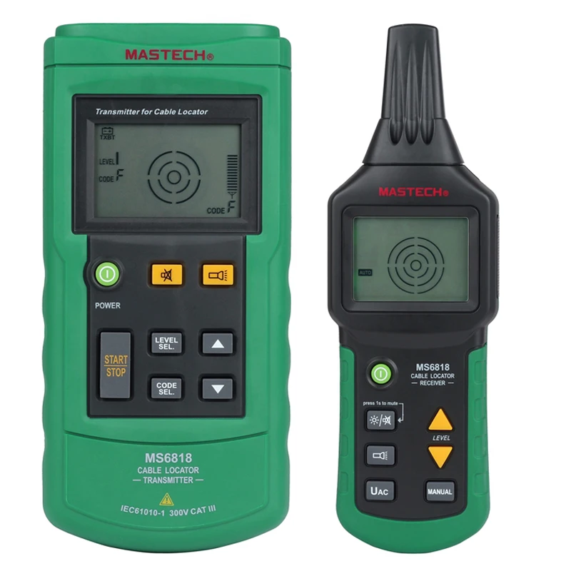 Mastech MS6818 портативный профессиональный кабель локатор розетки Линии Трекер металлопроводов детектор тестер AC DC Напряжение 12-400 В