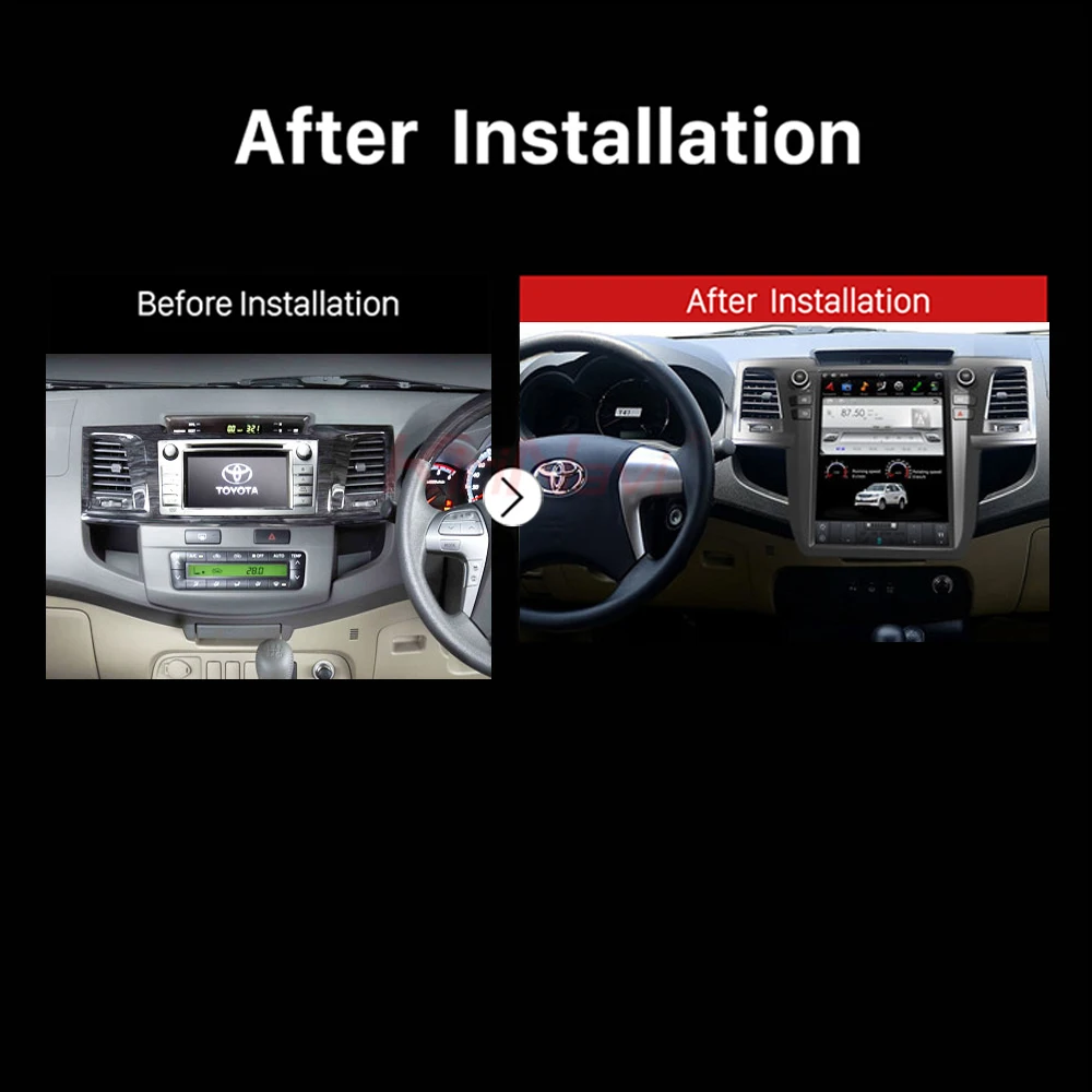 KiriNavi вертикальный экран Tesla стиль 12,1 ''Android 8,1 Автомобильный DVD Радио для Toyota Fortuner Revo аудио gps навигация 2012- 4G