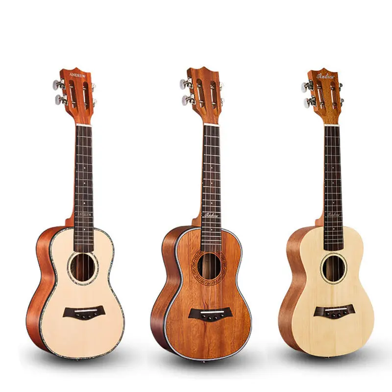 

Шпон укулеле концерт 23''Guitar 4-нейлоновыми струнами из красного дерева гриф из розового дерева 18 Лада сумка тюнер для музыкального инструмент...