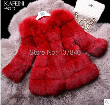 Роскошное Женское пальто из натурального Лисьего меха с круглым вырезом зимний