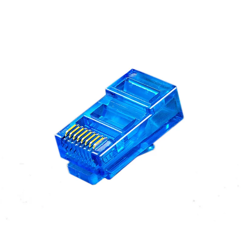 Модульный разъем Cat 5e 100 шт. 8P RJ45 кабель Ethernet Позолоченный ОБЖИМНАЯ сеть RJ 45