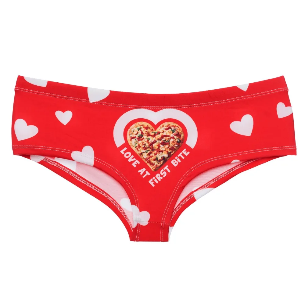 Стринги женские с 3D-принтом красные для первого укуса пицца сексуальные трусики |
