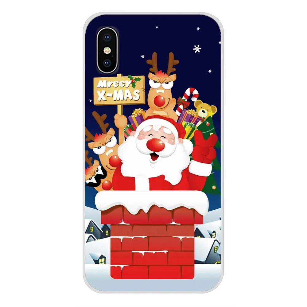 Мультяшный Рождественский Санта Клаус для LG G3 G4 Mini G5 G6 G7 Q6 Q7 Q8 Q9 V10 V20 V30 X Power 2 3 K10 K4 K8