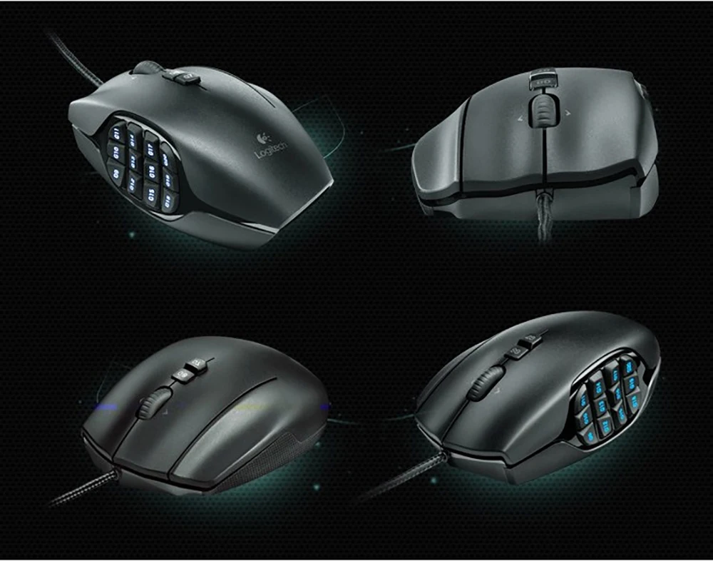 Original Logitech G600 Gaming Mouse Wired RGB Esports Mouse 17 Programmable Buttons Desktop Laptop PC Gaming Portable Mice