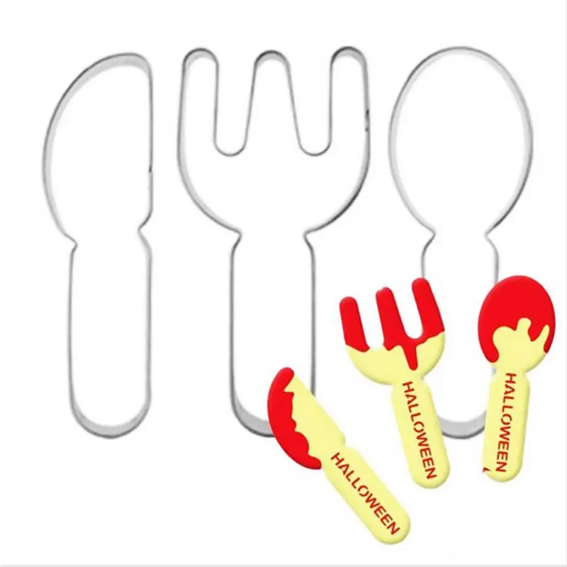 OBRKING 3 шт. Вилка ложка нож форма печенья резак формы помадка Бисквитное печенье