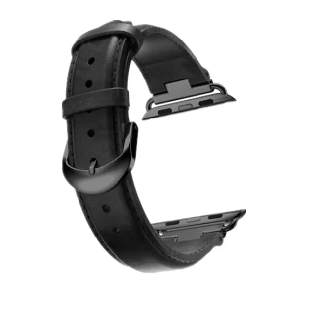 Black 01 Genuine Leather watch Strap For apple watch band 4 44/40mm Diamond Bracelet for iwatch Series 3 2 1 42/38mm watches accessories - Band Color: Black 01