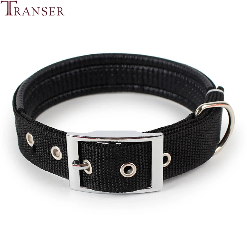 Регулируемый нейлоновый однотонный собачий ошейник Transer с пряжкой для домашних