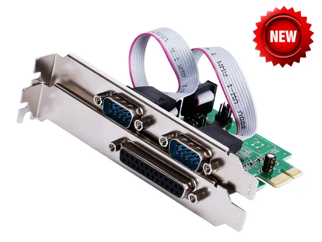PCI-e Combo 2 Serial + 1 Parallel IEEE 1284 Controller card PCI express to RS232 com + printer LPT port adapter Moschip win10