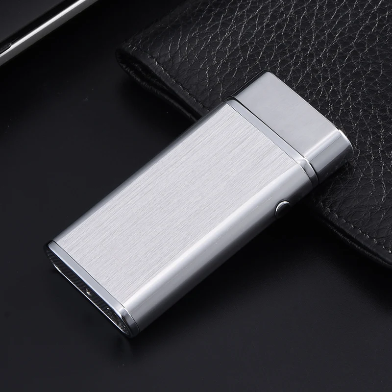 JIJU матовый USB Cross Dual Arc фонарь-зажигалка перезаряжаемая ветрозащитная Электронная зажигалка Прикуриватель двойной гром импульсный TW921