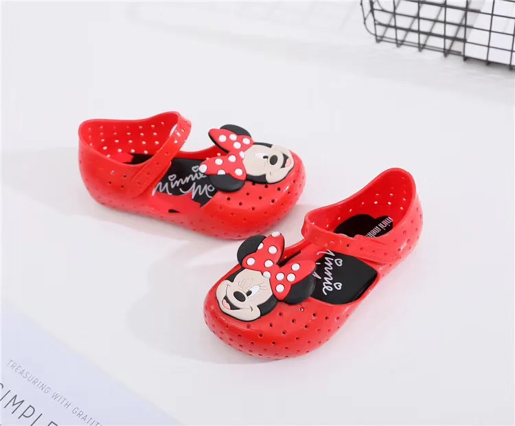 Mini Melissa/милые прозрачные сандалии для девочек с Микки и Минни Новинка 2019 года