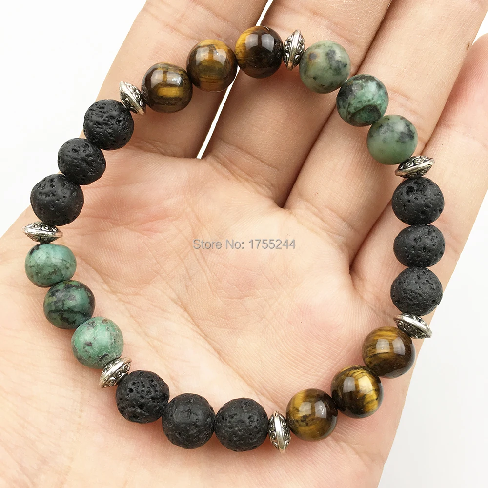 SN1220 высокое качество Лава мужской браслет Африканский Tuqurise Tiger Eye винтажный