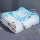 Двухслойное одеяло из бамбукового хлопка и мягкого муслина, детское Пеленальное Одеяло для коляски, банное полотенце, детское одеяло