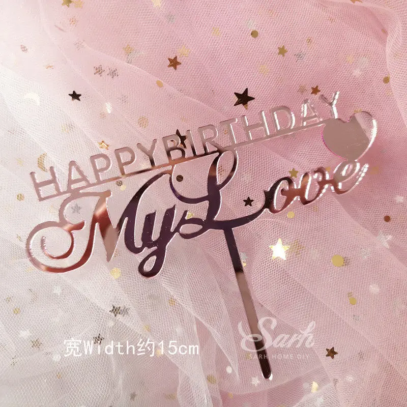 2pc mirror pink Корона Роза принц принцесса украшения сказочный замок для детского дня вечерние день Святого Валентина поставки выпечки прекрасные подарки - Цвет: 2pc mirror pink