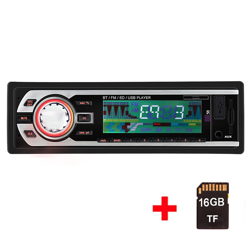 16G TF Card 24 В Автомобильная магнитола, стерео аудио, Bluetooth In-dash, 1 Din, FM, Aux вход, приемник, SD, USB, MP3, ISO разъем, Авторадио, oto teypleri - Цвет: 16G TF Card
