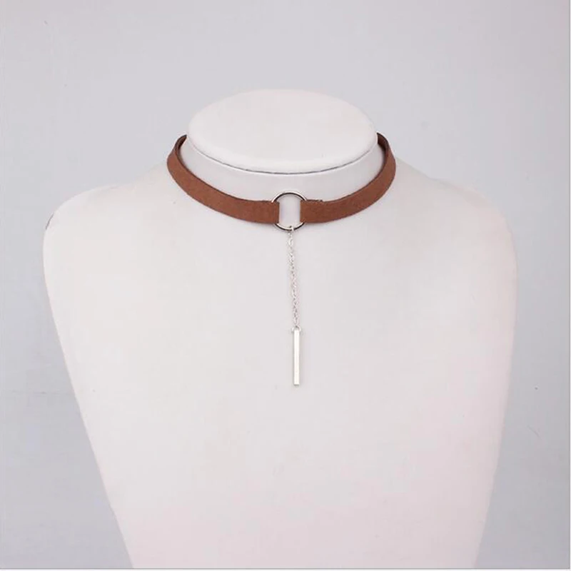 Мода Панк Готический Velvet Choker Ожерелья Длинная Цепь Газа Подвеска Длинное