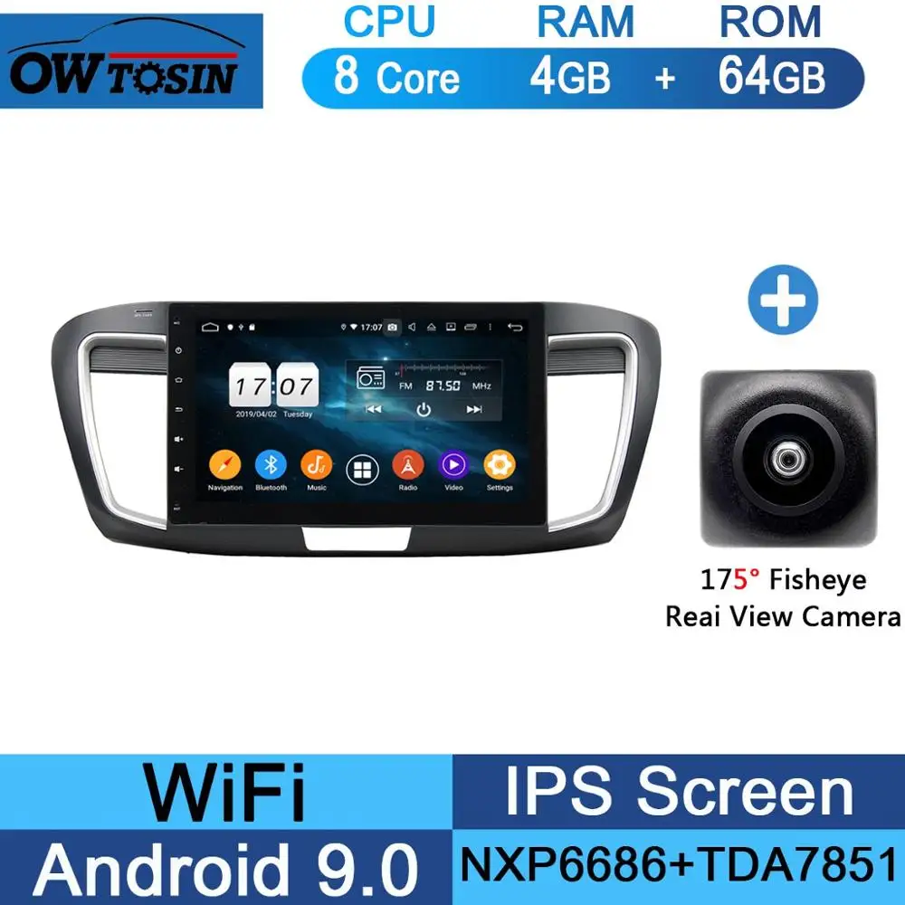 64G Fisheye Camera 10," ips 8 ядерный 4G+ 64G Android 9,0 автомобильный dvd-плеер для Honda Accord 9 gps Радио стерео DSP CarPlay Parrot BT - Цвет: 64G Fisheye Camera