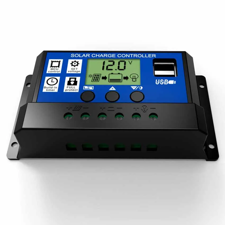 

ALLEMJORES 12V 24V 30A Auto Solar charger controller PMW LCD Diaplay Dual USB High Quality Solar Controller 2pcs/Lot