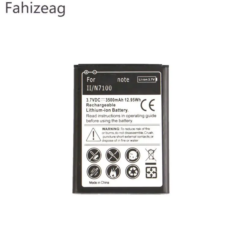 Сменный аккумулятор Fahizeag 3500 мАч N7100 для Samsung Galaxy Note 2 II N7105 I605 I607|Аккумуляторы