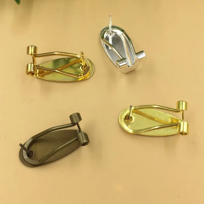 SEA MEW 9*20 мм латунные ушные зажимные серьги-клипсы Установка основания DIY аксессуары для ювелирных изделий 50 шт