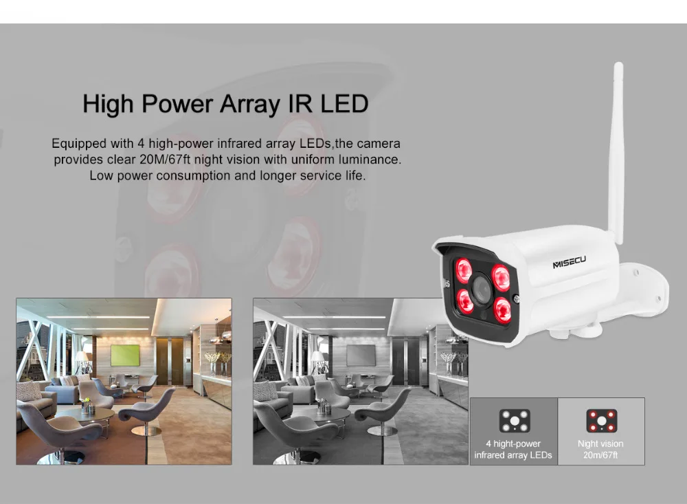 MISECU 8CH 960 P WI FI Системы 8 шт. 1.3mp ip массив светодио дный Камера аудио запись Plug & play