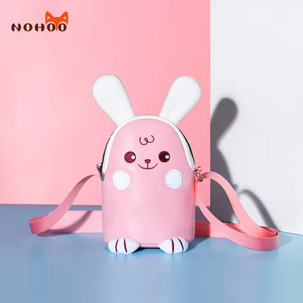 Poly Urethane Rabbit NOHOO сумки для детей 3D мультфильм кролик сумка на плечо мини через плечо дорожные сумки для девочек Кошелек Высокое качество водонепроницаемые сумки кошелек - Цвет: Poly Urethane Rabbit