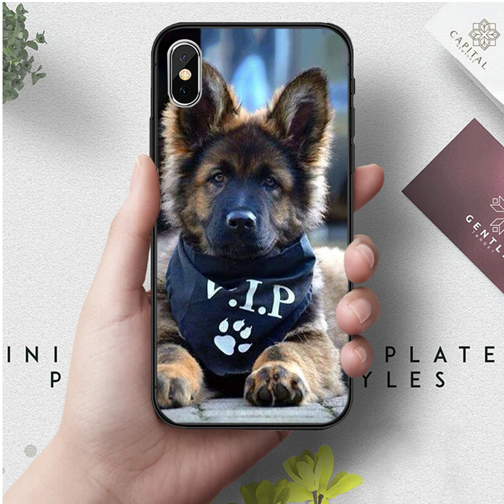 1 Высококачественный силиконовый чехол с немецкой овчаркой для iPhone 5 5S 6 6S Plus 7 8 11 Pro X XS Max XR - Цвет: 1