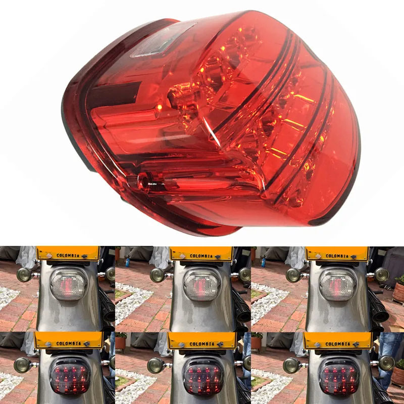 Для Dyna Super Wide Glide Low Rider Fat Bob мотоциклетный светодиодный фонарь дымчатый задний