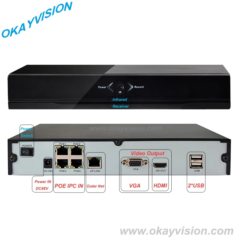 4ch/8ch ONVIF Full HD 1080 P 48 В реального PoE NVR все в одном сети видео регистраторы для ip камер