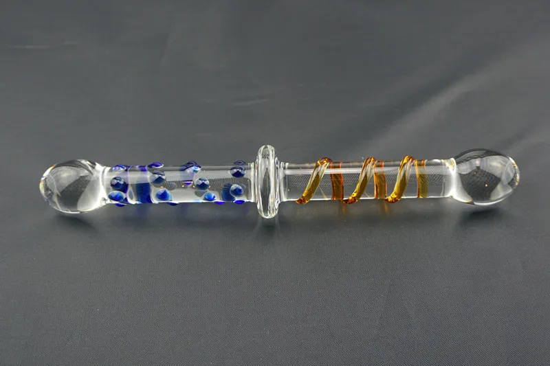 Длинный огромный двойной пенис из пирекса стеклянный фаллоимитатор с большим