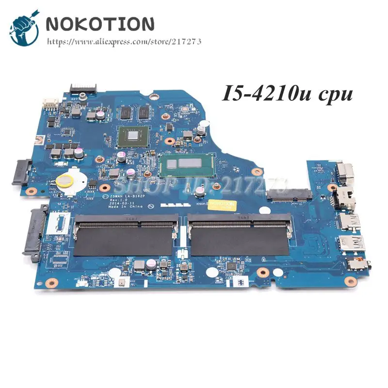 NOKOTION материнская плата для ноутбуков Acer aspire Z5WAH NBMLC11004 с процессором HM86 820M gpu DDR3L