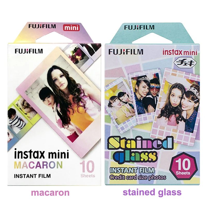 Fujifilm Instax Mini мгновенная пленка Macaron + витражная фотобумага 20 шт для 8 9 7s 7c 90 25 Share SP 1 2