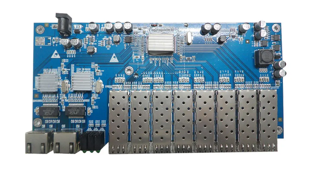 Gigabit Ethernet волоконно-оптический коммутатор 8 SFP solt 2 RJ45 PCBA плата медиаконвертер 10/100/1000 м utp 8 Порт 1,25G SFP