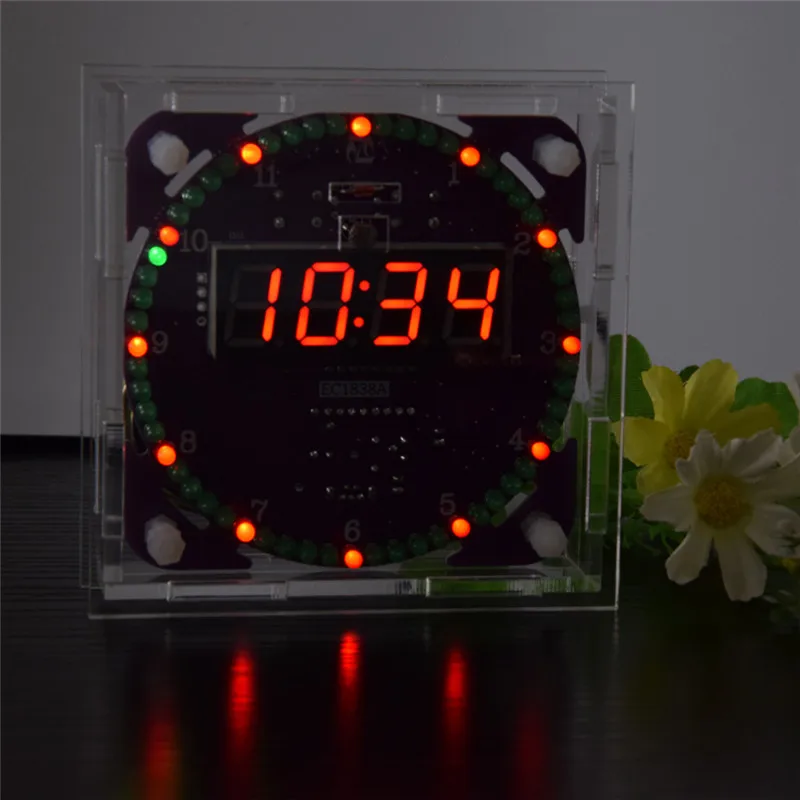 Четвертое поколение DIY EC1838A DS1302 светильник с управлением вращения светодиодный набор электронных часов вращающиеся электронные таймеры