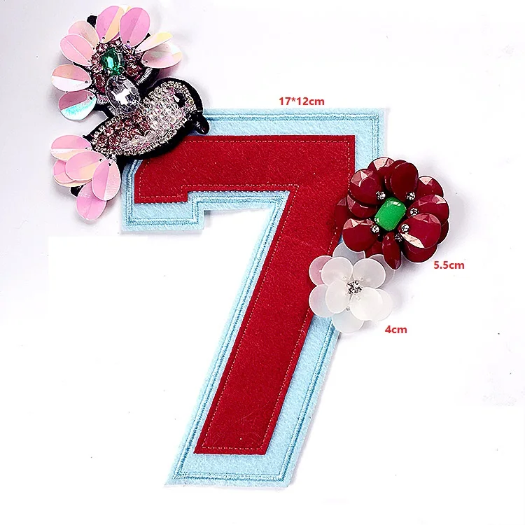 Personality Sequins and Embroidery patch Applique Handmade Rhinestone nail bead 3D for Jacket/Down Jackets DIY | Дом и сад