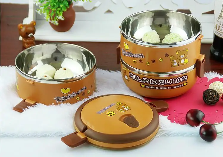 Бесплатная доставка двухслойный мультяшный портативный контейнер для хранения