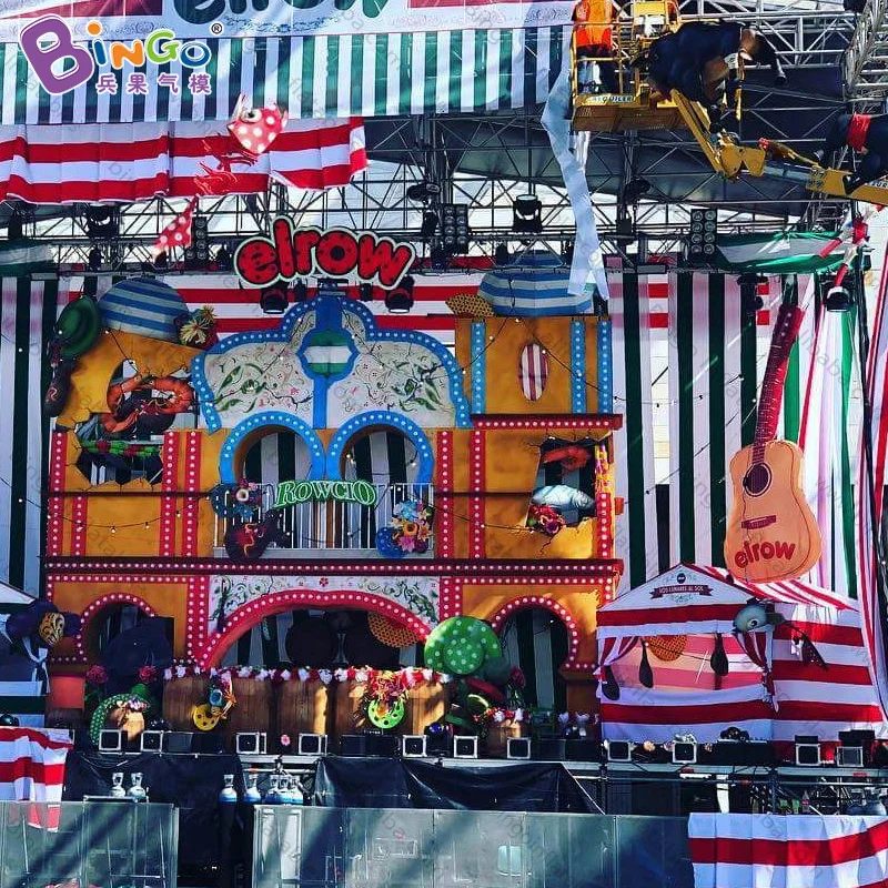 Подгонянная 4 метра Большая Надувная гитара рекламная цифровая печать ударная