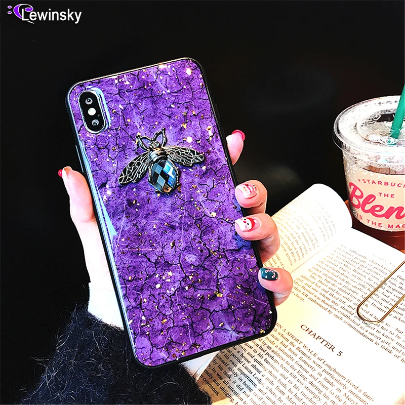 Чехлы с Пчелкой и крылом Fuanda для Xiaomi Redmi Mi A1 A2 Mix 3 2s 2 Note 8 se lite 5 6x роскошный блестящий