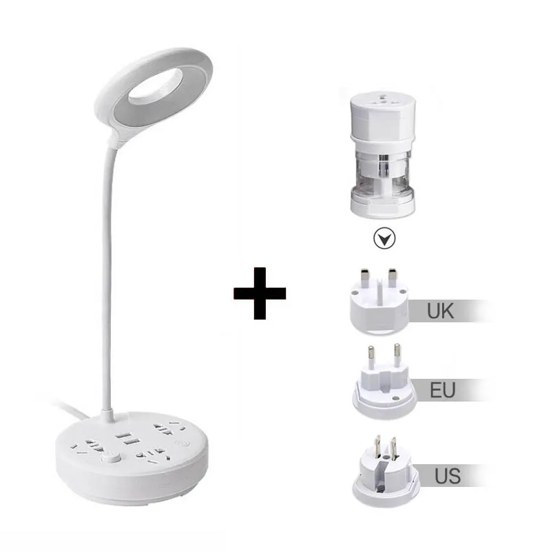 White color no fan 220 В, 3 Вт, светодиодный светильник с розеткой, ЕС, Великобритания, вилка, светодиодный светильник, 5 В, USB, светодиодный светильник с зажимом, лампада, Светодиодный точечный светильник, настольная лампа, домашний декор, светильник - Emitting Color: White color no fan