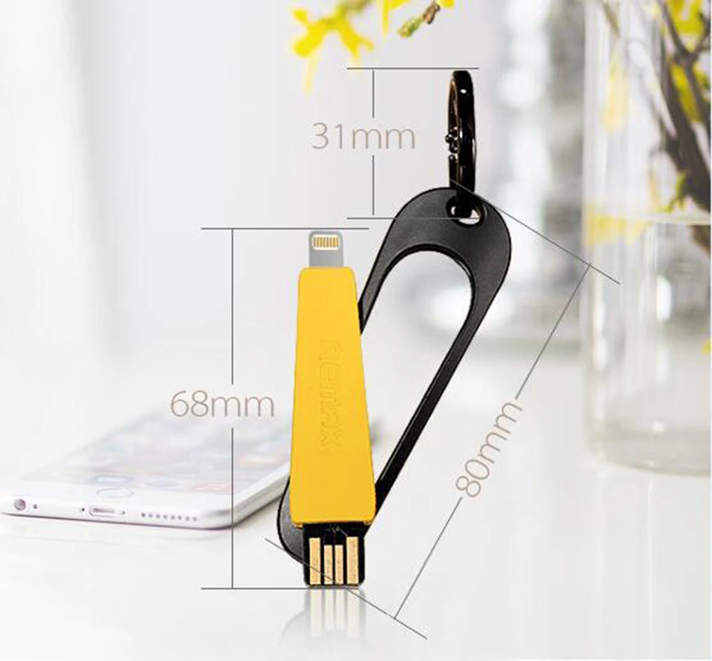 Remax силиконовые металлические брелок USB кабель mini данных переходник для