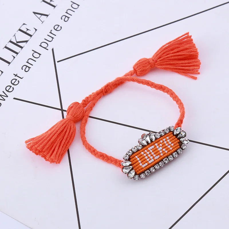 Новинка 2019 Модный женский браслет Mizhu со смайликом модный плетеный Миюки |